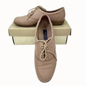 Easy Spirit Anti-Gravity Esmotion Taupe Leather Lace-Up Sneakers w/ Box 8.5B